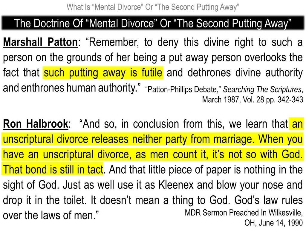 what is mental divorce or the second putting away 4