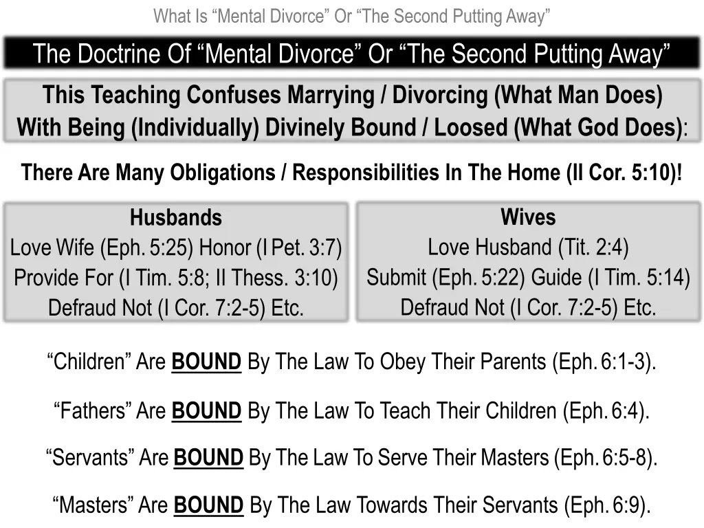 what is mental divorce or the second putting away 5