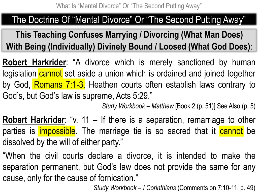 what is mental divorce or the second putting away 6