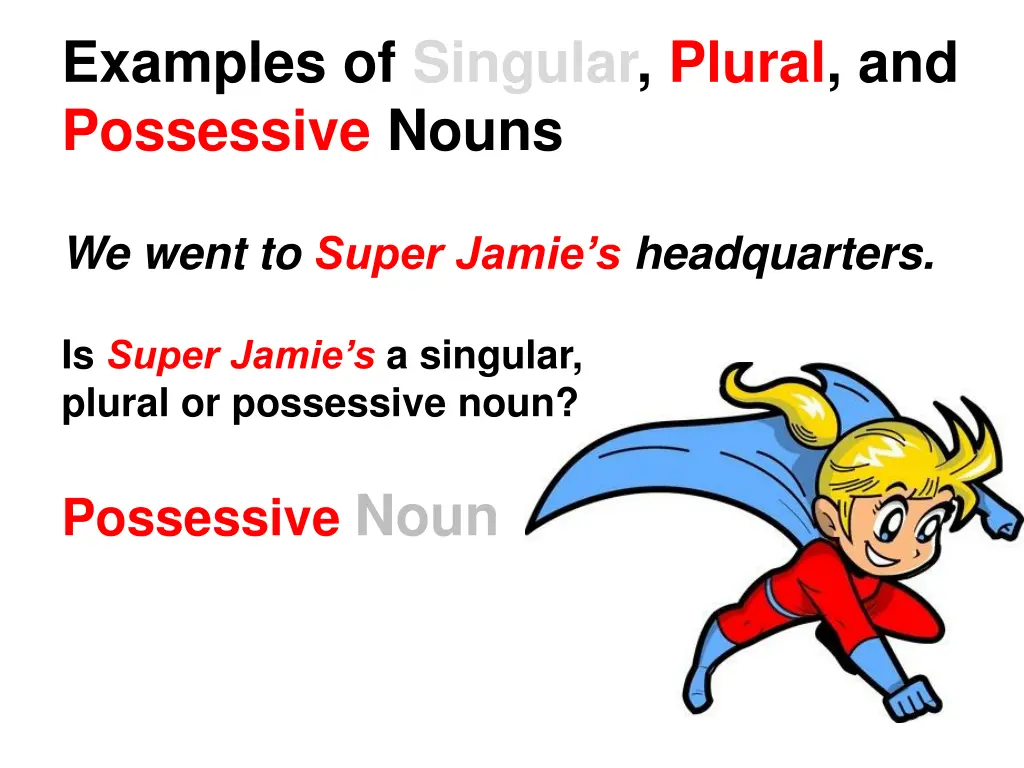 examples of singular plural and possessive nouns