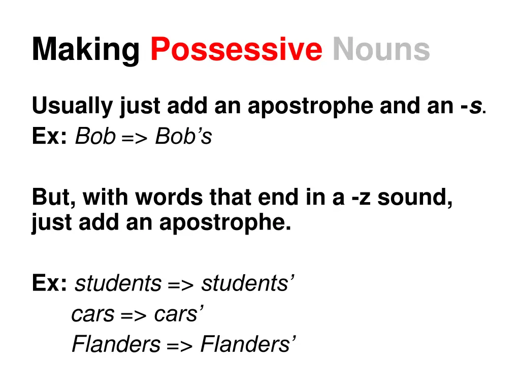 making possessive nouns