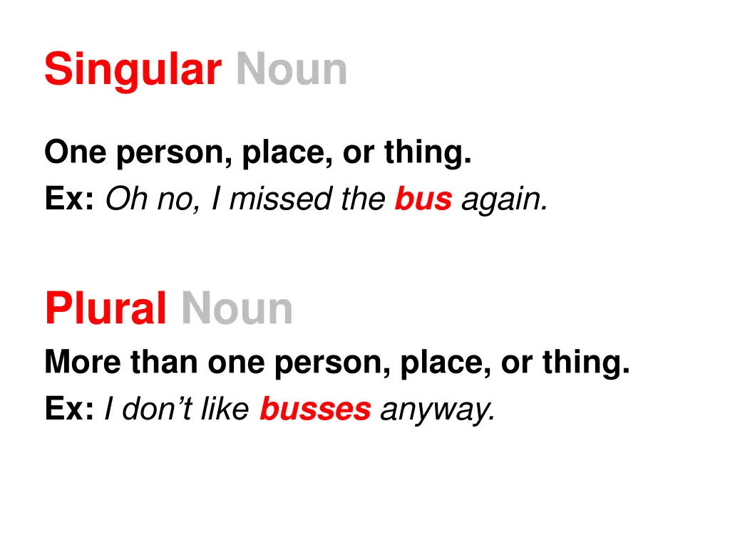 singular noun