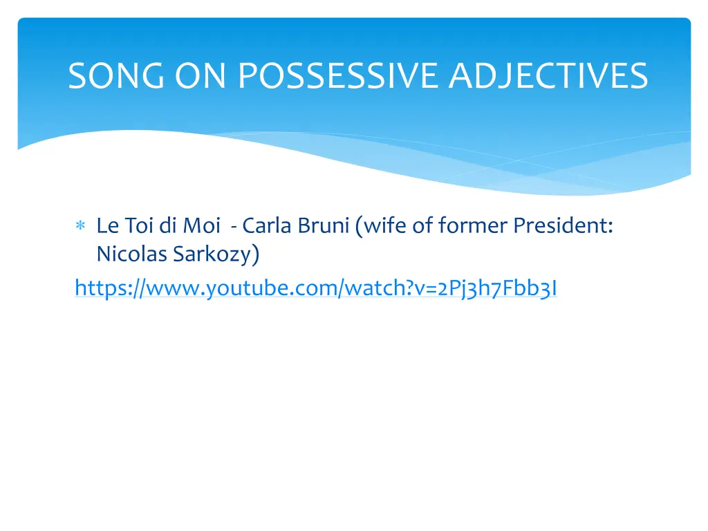 song on possessive adjectives