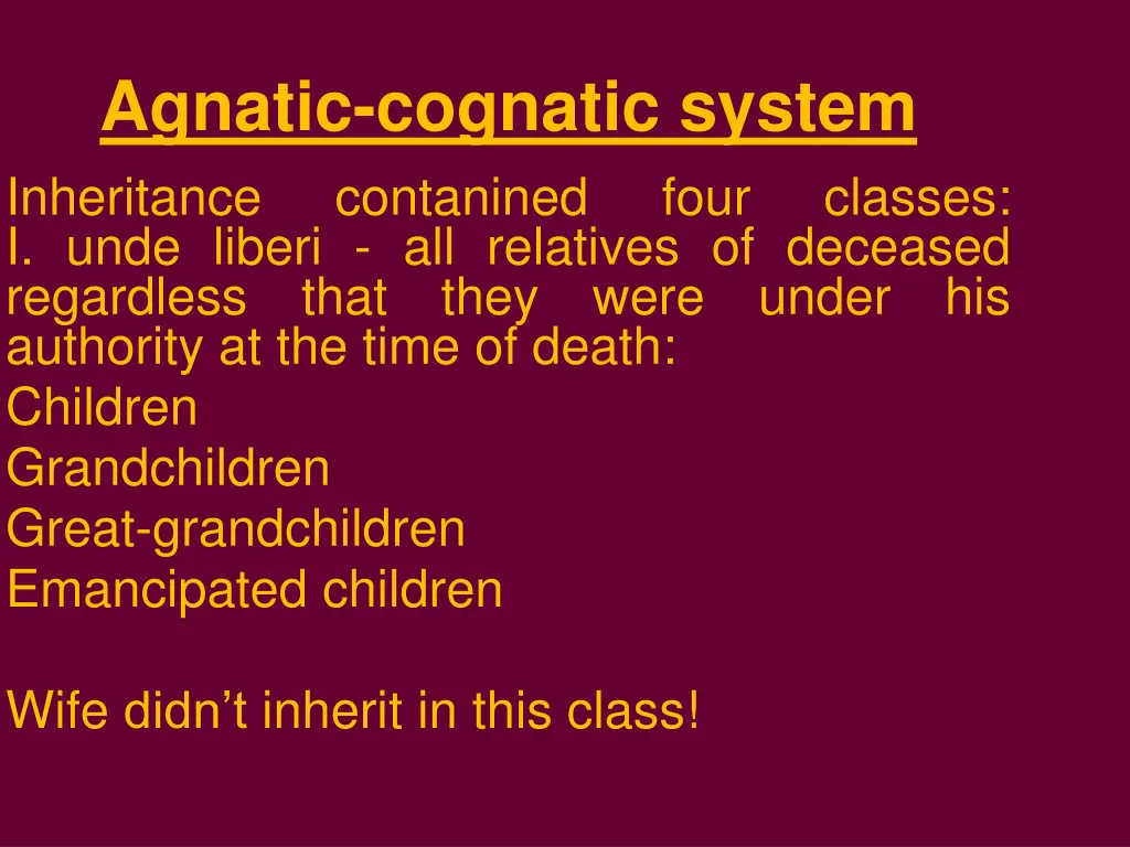 agnatic cognatic system inheritance contanined