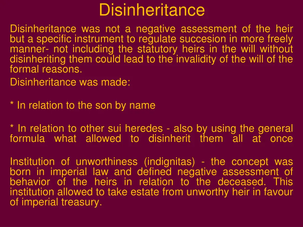 disinheritance