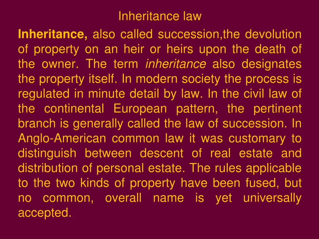 inheritance law