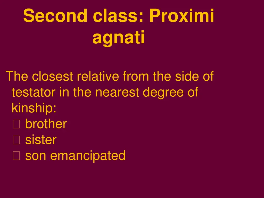 second class proximi agnati