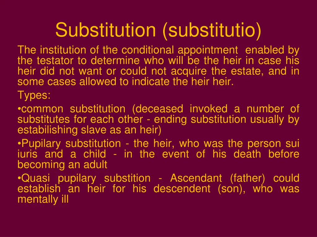 substitution substitutio the institution