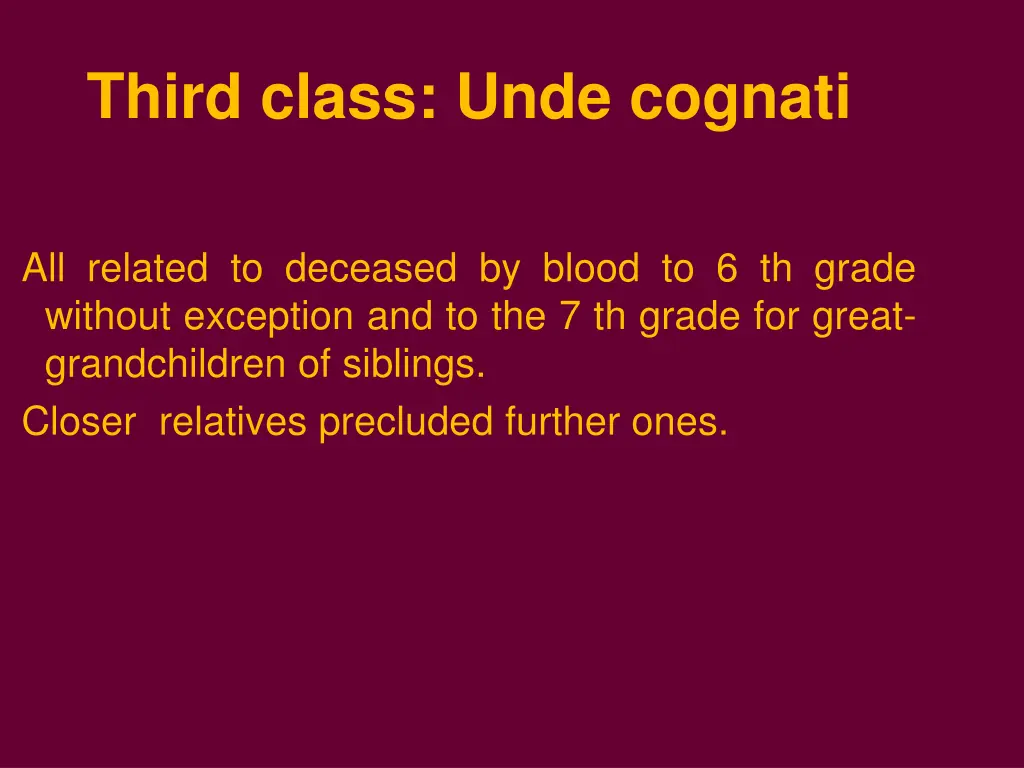 third class unde cognati