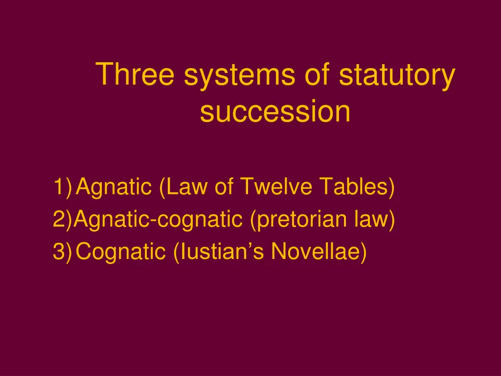 three systems of statutory succession