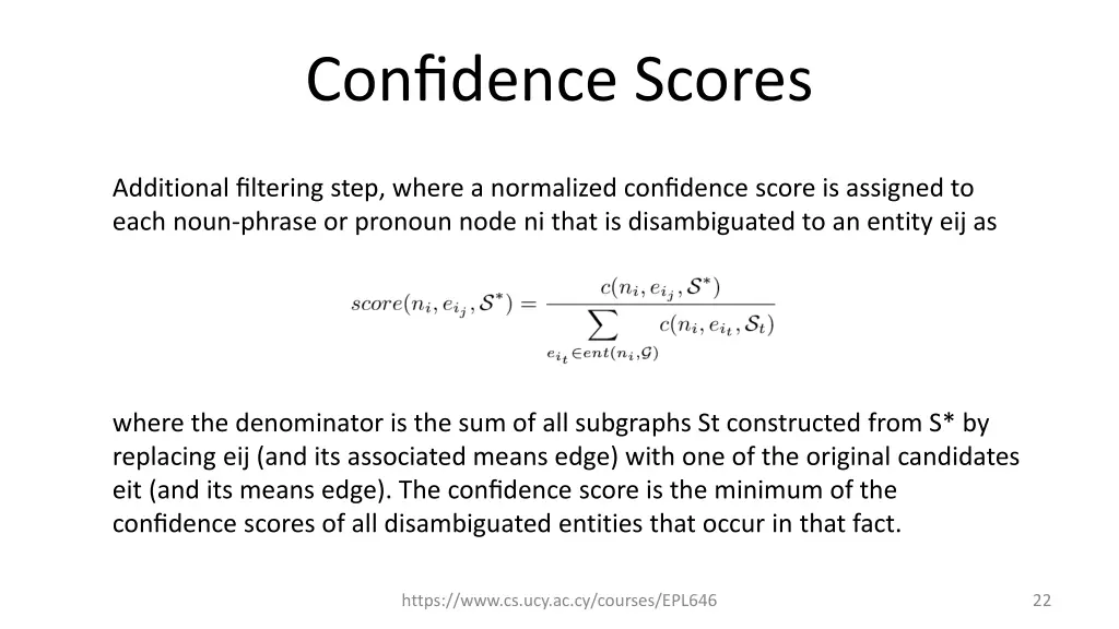 confidence scores