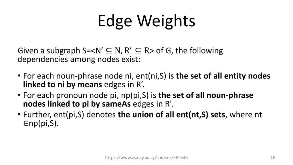 edge weights