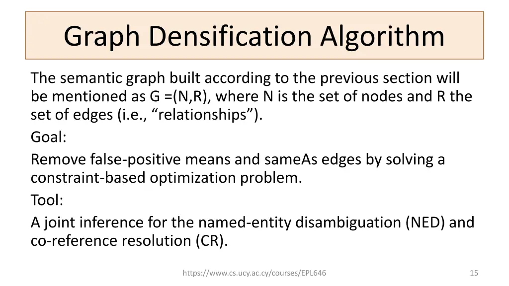 graph densification algorithm