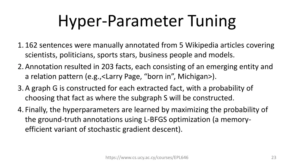 hyper parameter tuning