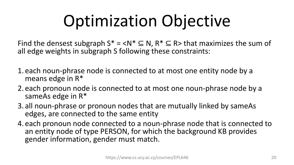 optimization objective