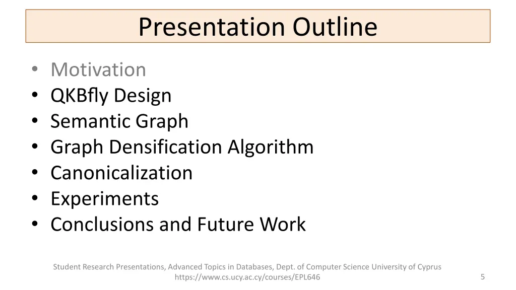 presentation outline 1