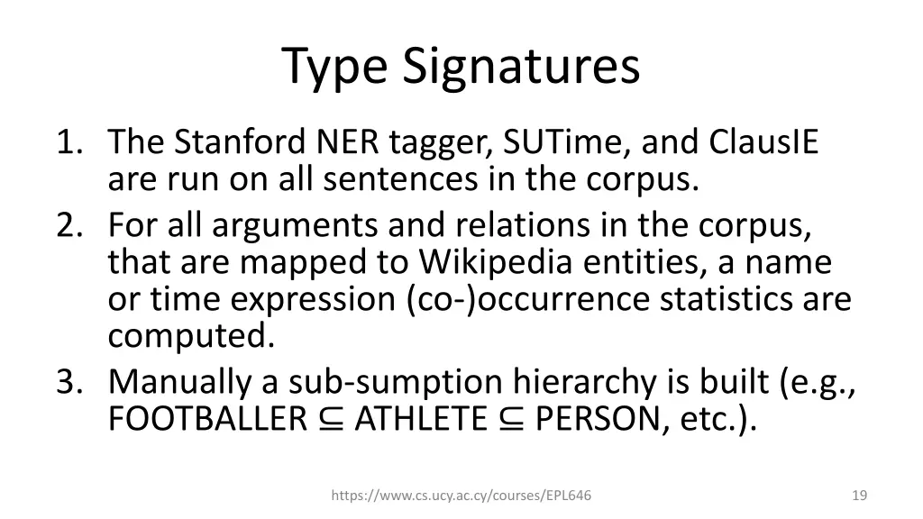 type signatures