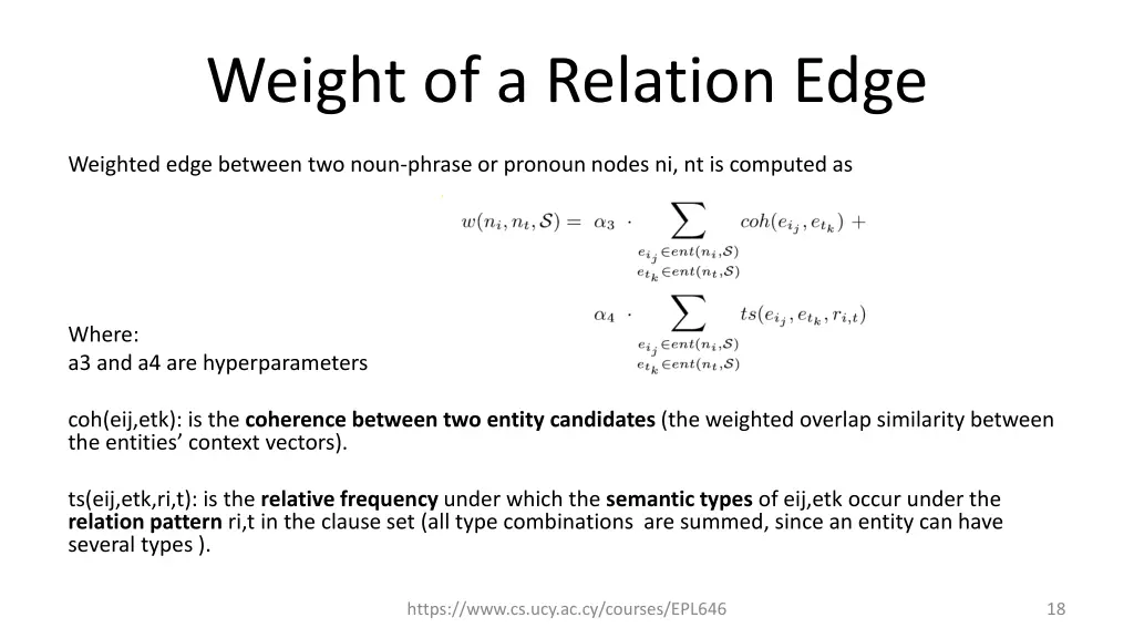 weight of a relation edge