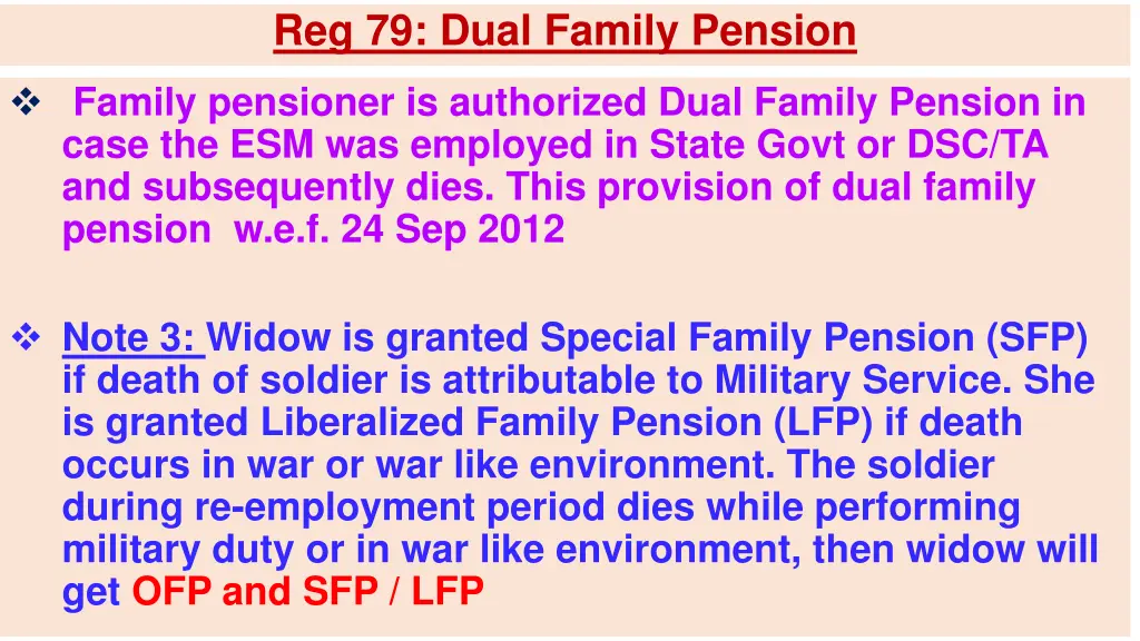 reg 79 dual family pension