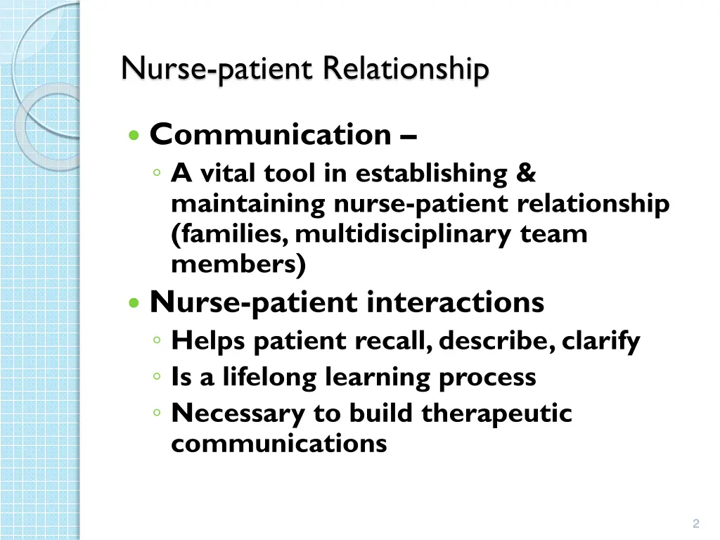 nurse patient relationship