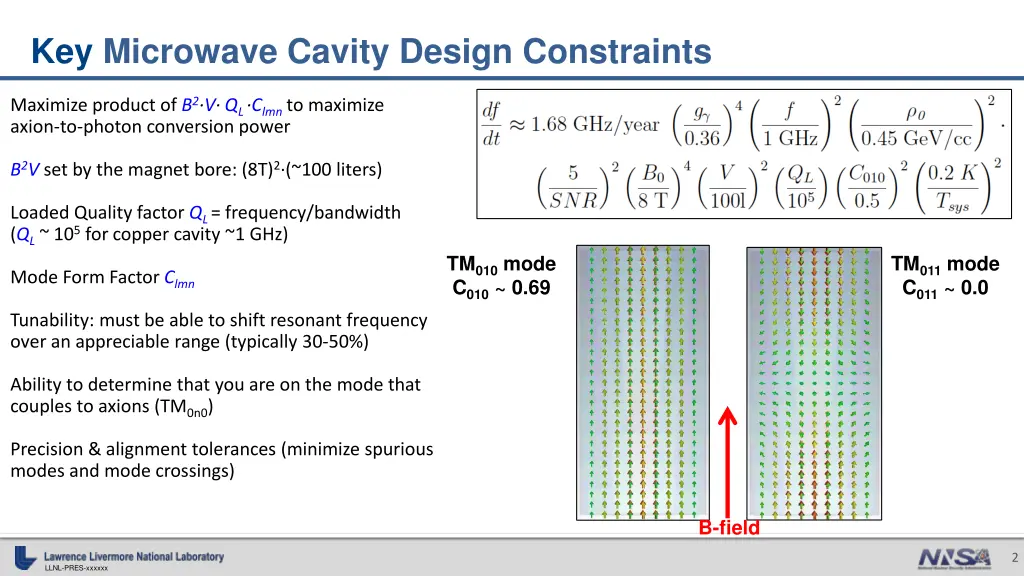 key microwave cavity design constraints