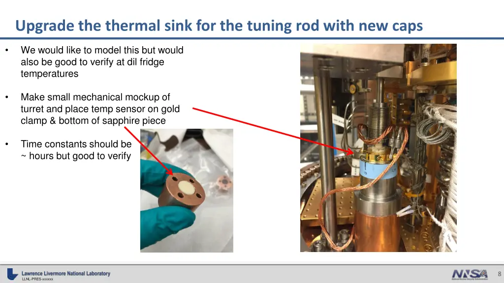 upgrade the thermal sink for the tuning rod with