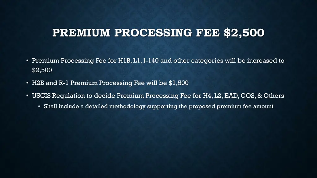 premium processing fee 2 500