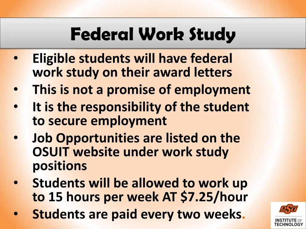 federal work study