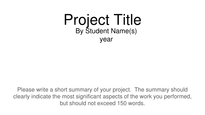 project title by student name s year