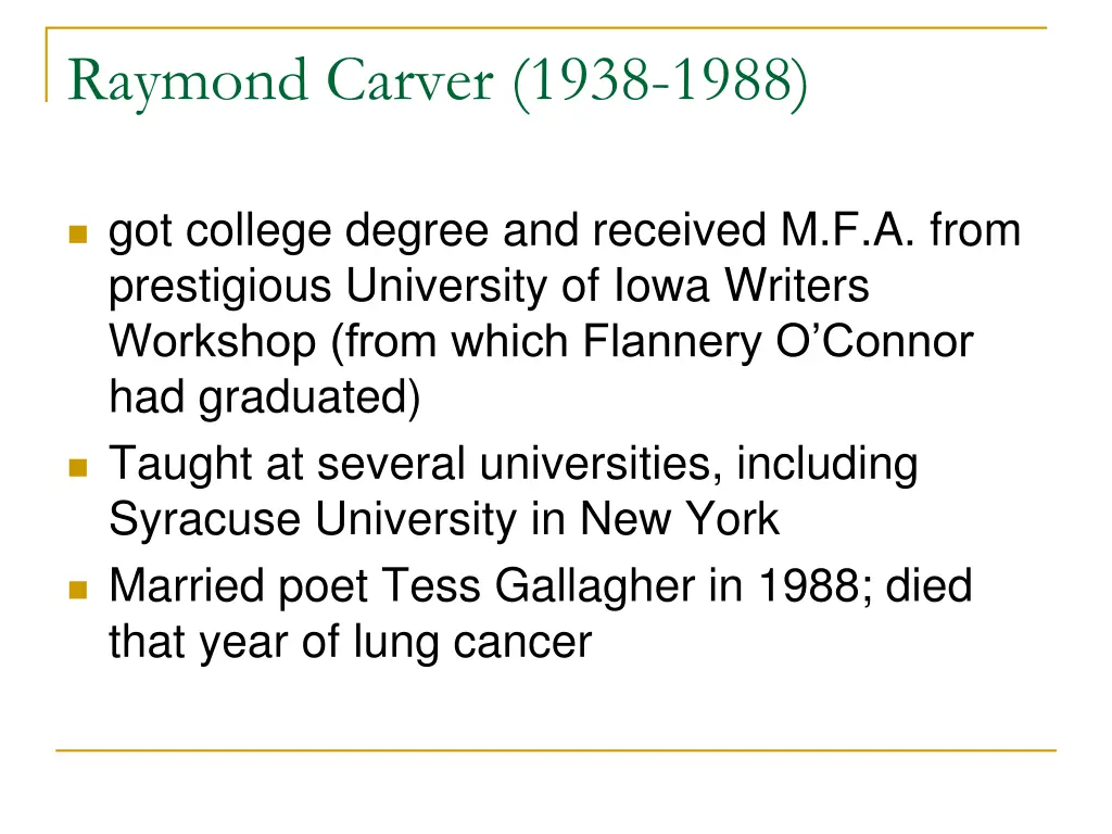 raymond carver 1938 1988 1