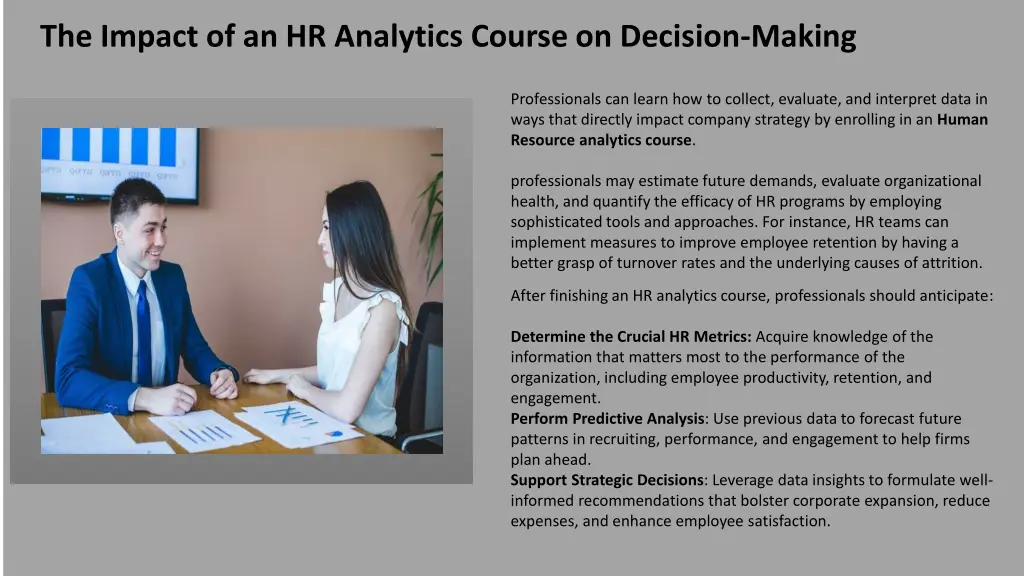 the impact of an hr analytics course on decision