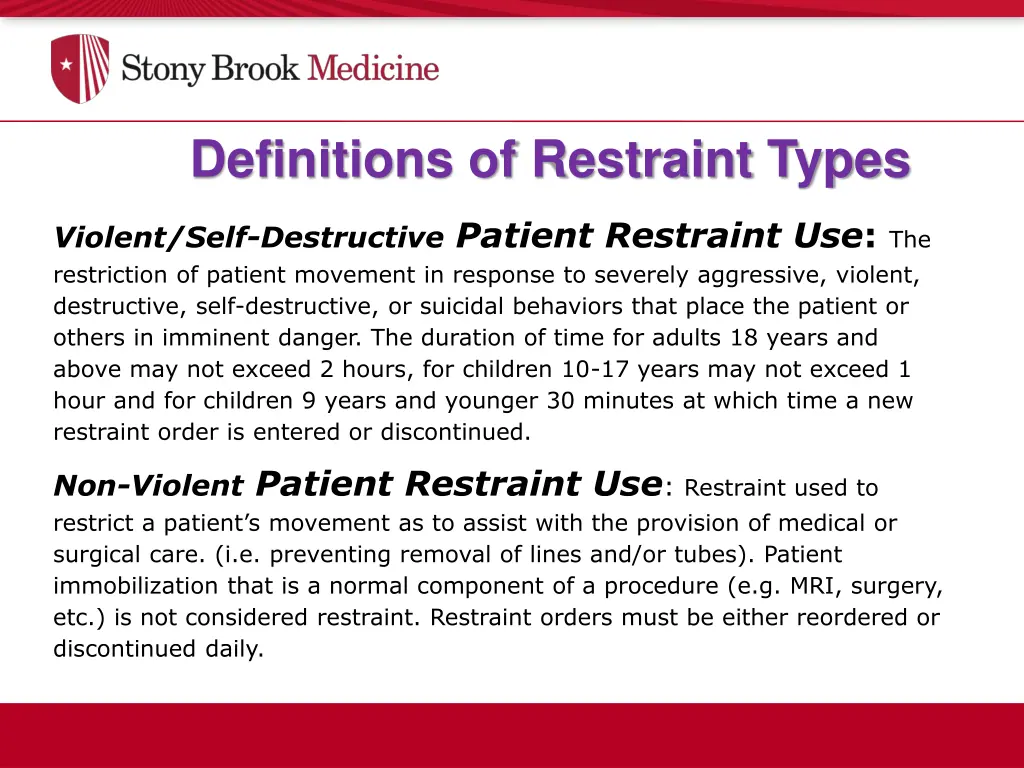 definitions of restraint types