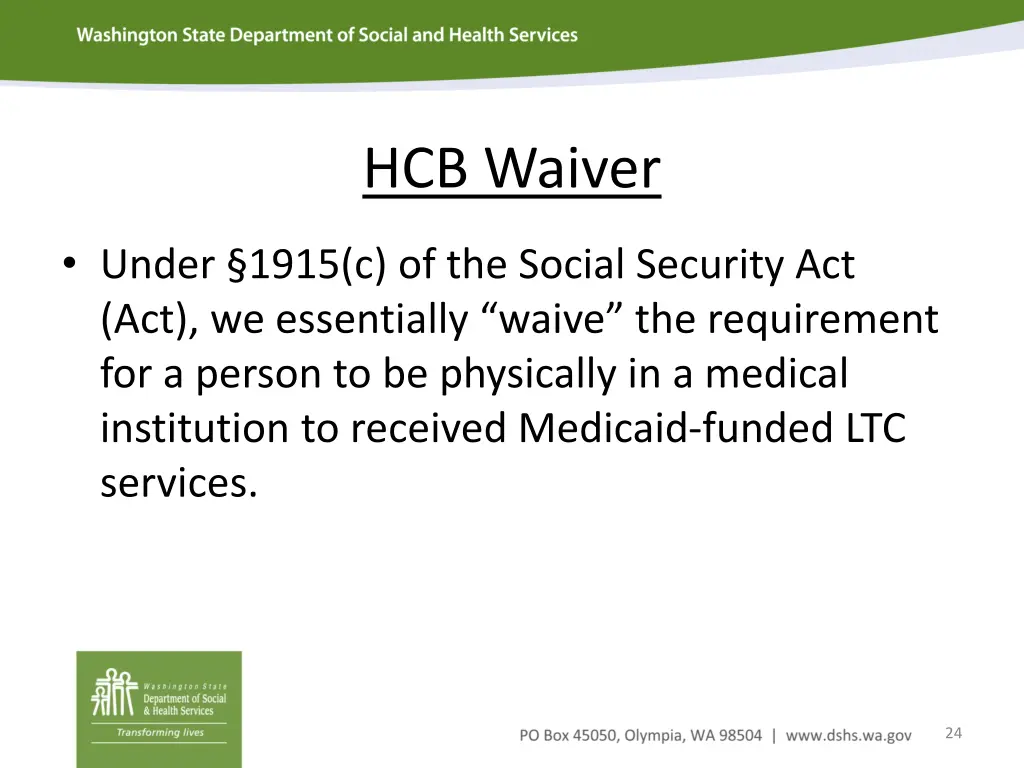 hcb waiver 1