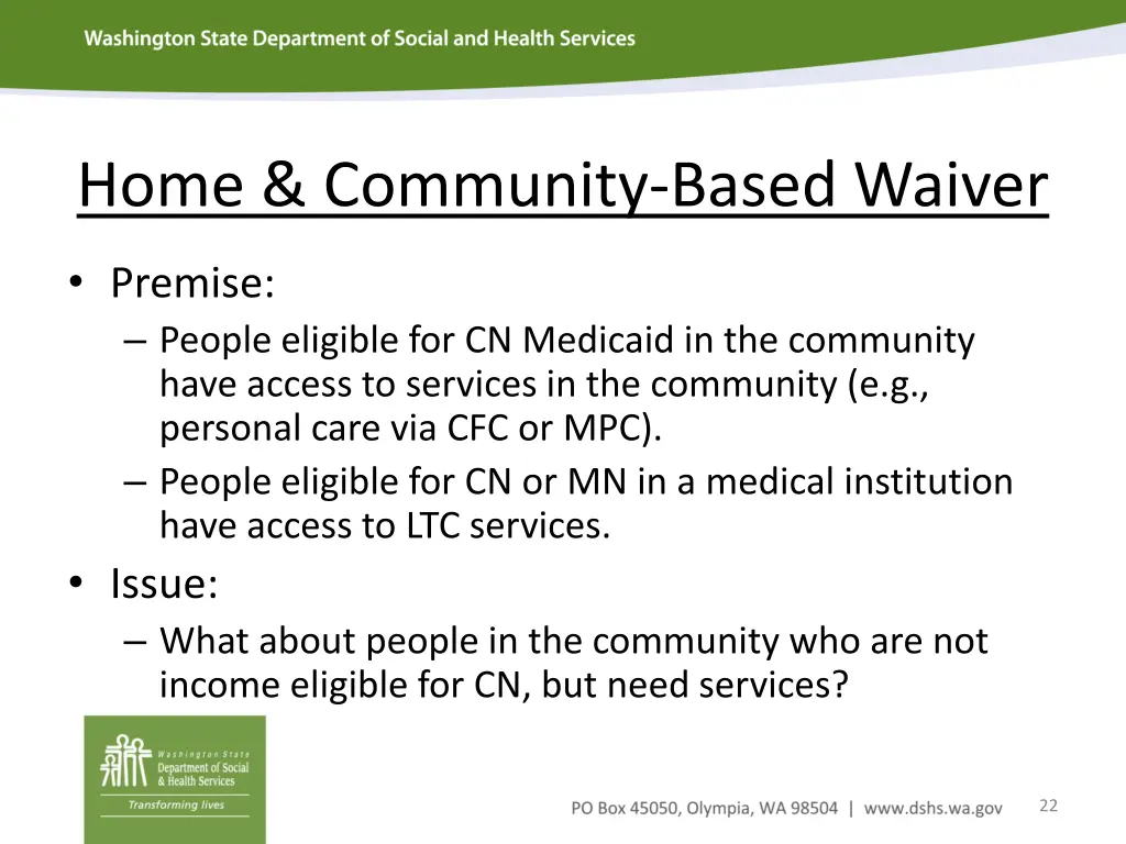 home community based waiver