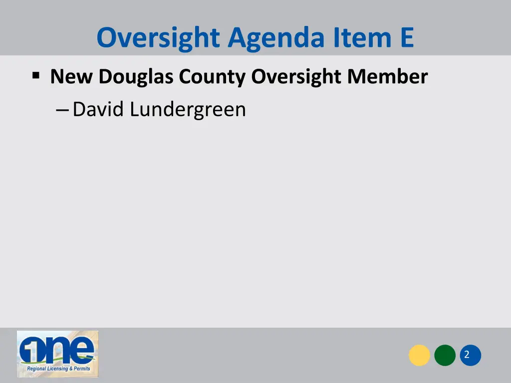 oversight agenda item e