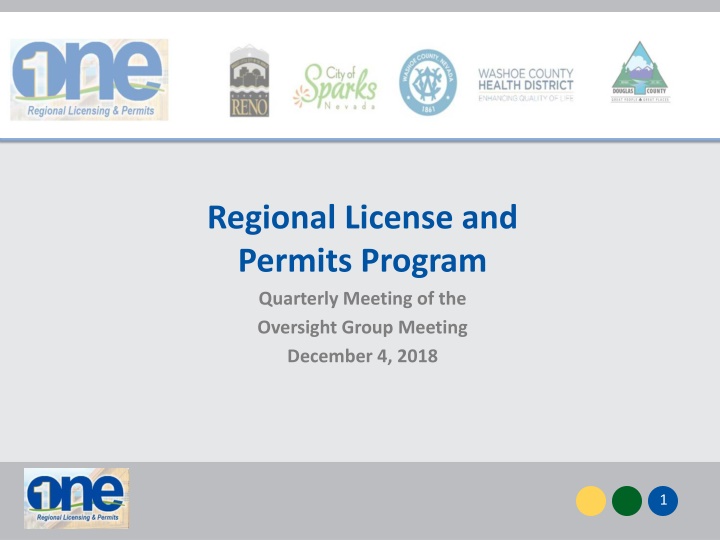 regional license and permits program quarterly