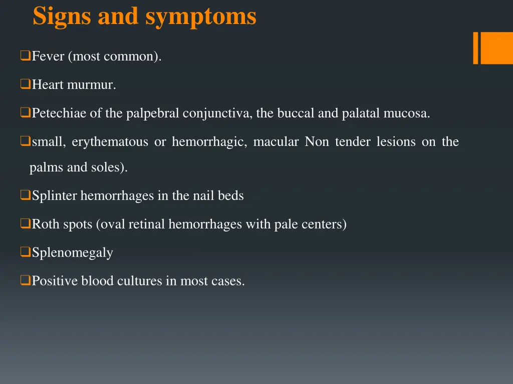 signs and symptoms