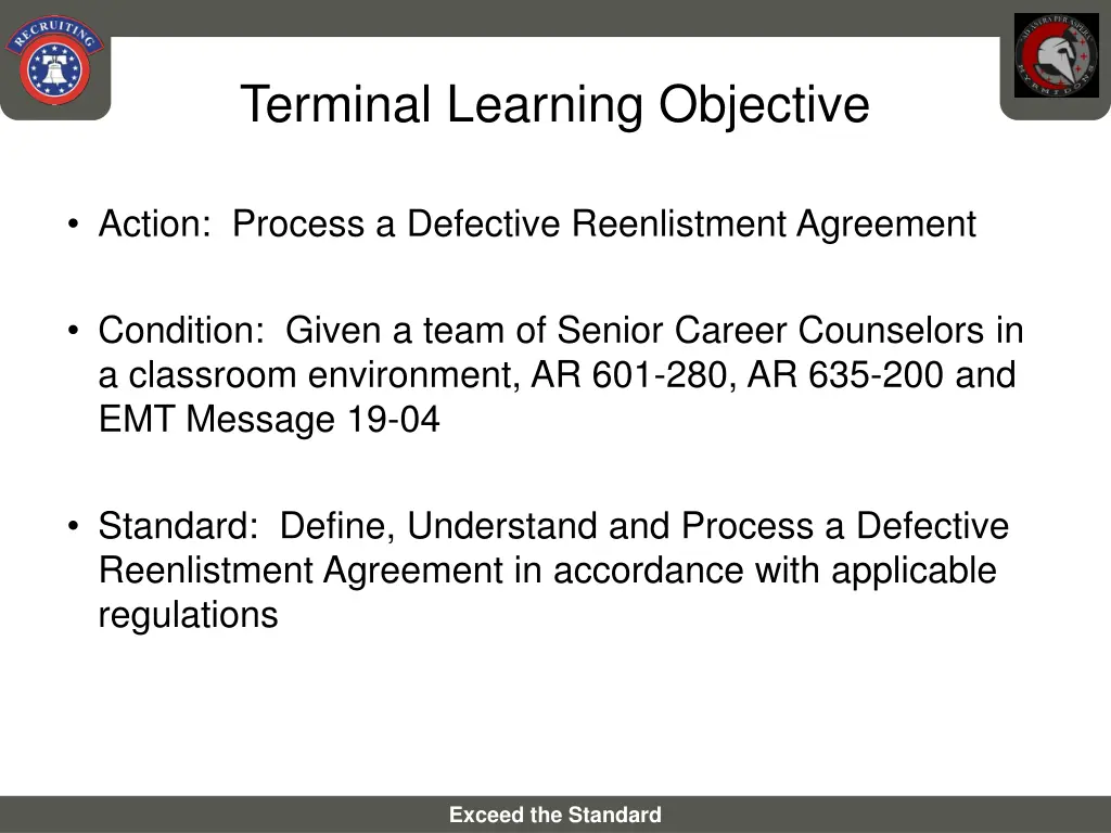 terminal learning objective