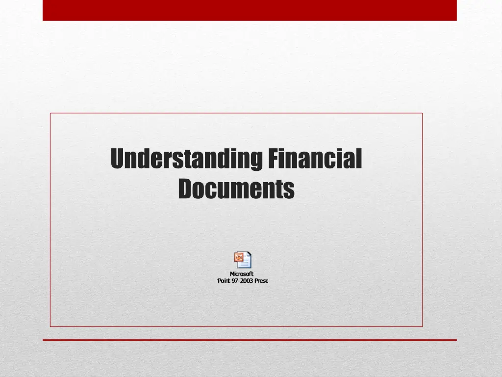 understanding financial documents