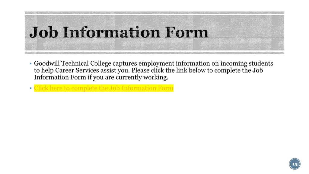 job information form