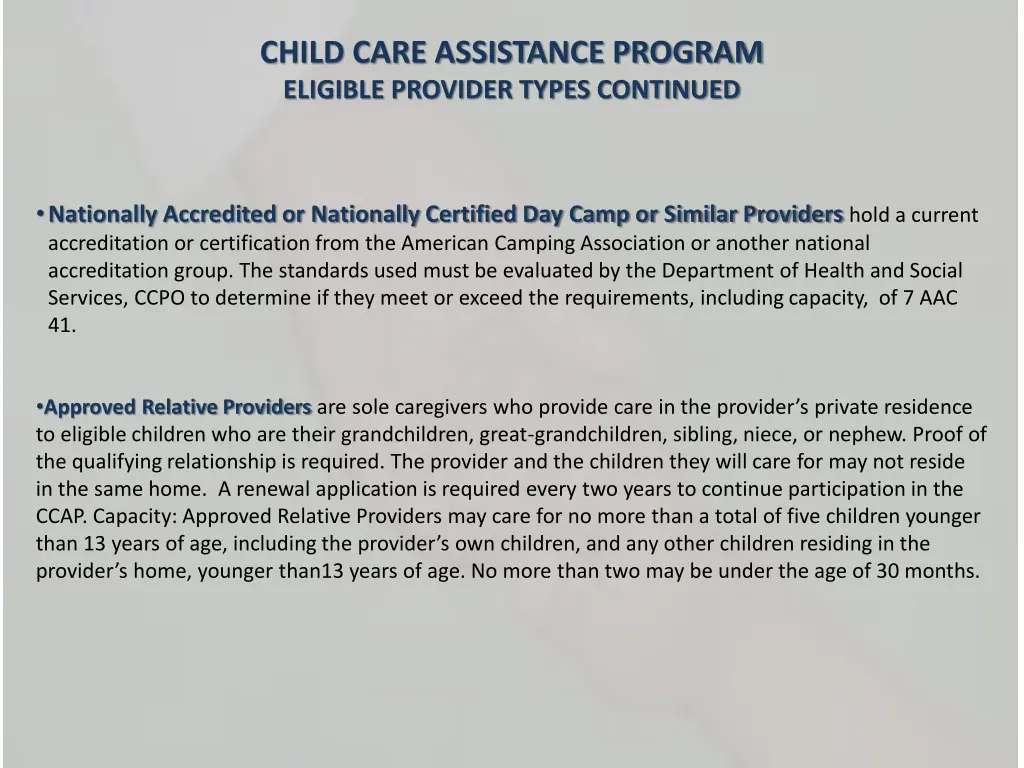 child care assistance program eligible provider 1