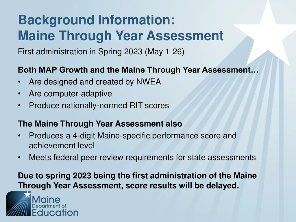 background information maine through year