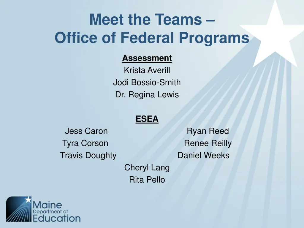 meet the teams office of federal programs