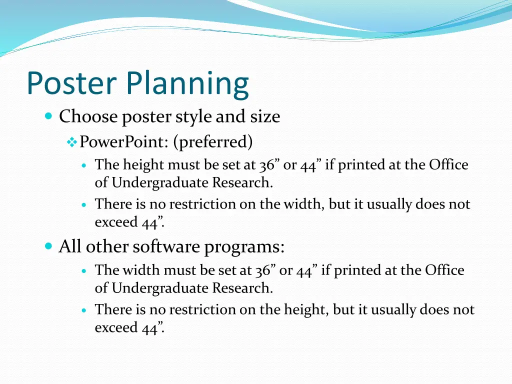 poster planning choose poster style and size