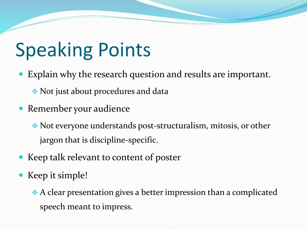 speaking points