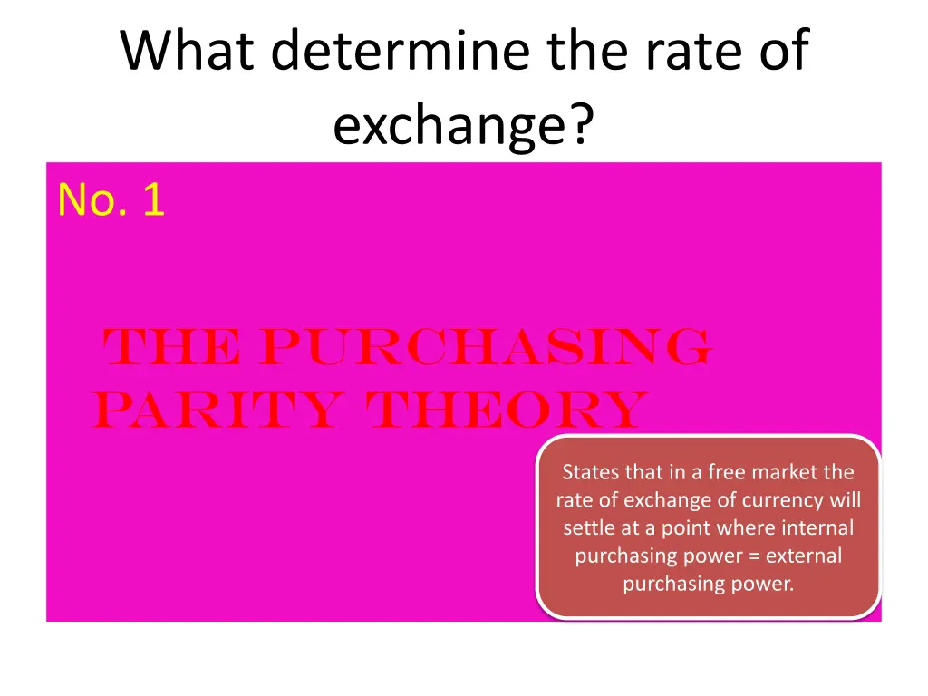 what determine the rate of exchange no 1