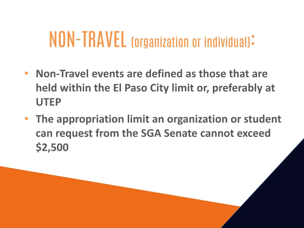 non travel organization or individual