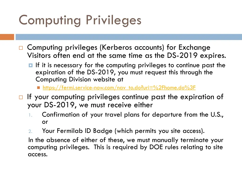 computing privileges