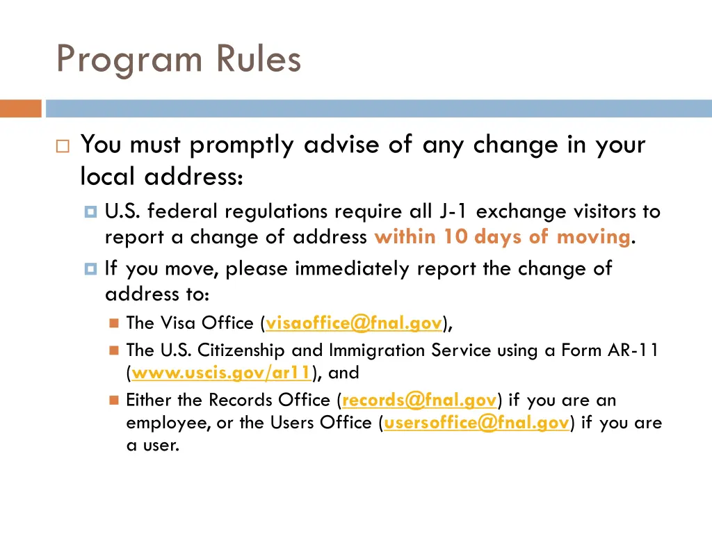 program rules 1