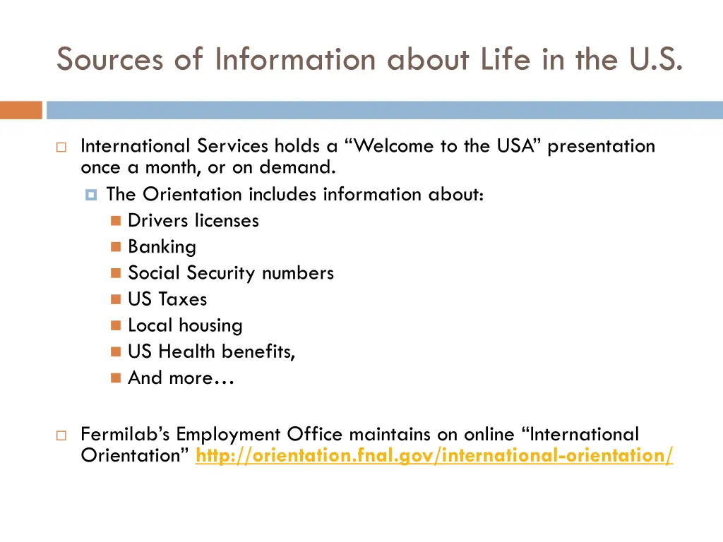 sources of information about life in the u s